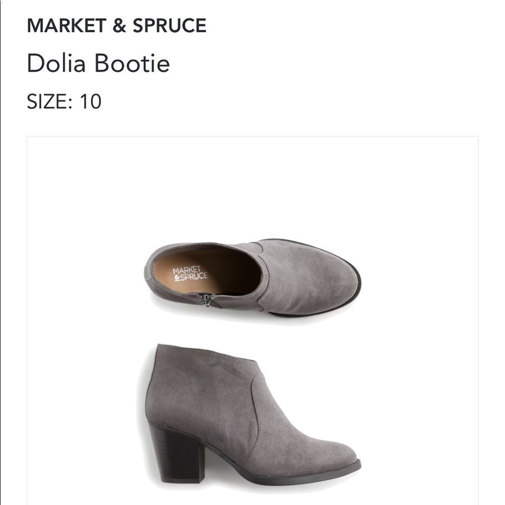 Gray suede booties